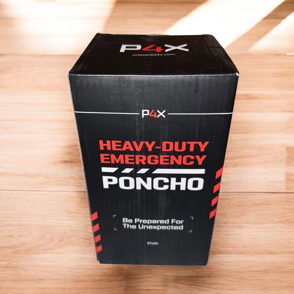 NIB P4X Heavy-Duty Emergency Poncho - Khaki - Picture 9 of 10